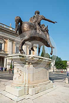 Statue of Marcus Aurelius at Piazza del Campidoglio on Capitoline Hill