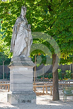 The Statue of Margaret of Anjou at the Luxembourg garden in Paris