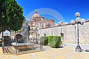 Statue of Maria Gonzalez Angel, Plaza Encarnacion, Jerez de La Frontera. Costa de la Luz, Spain photo