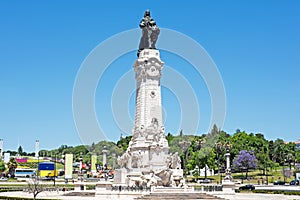 Statue from Marques de Pombal in Lisbon Portugal