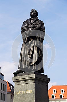 Statue of Martin Luther in front of Frauenkirche, Dresden, Germany