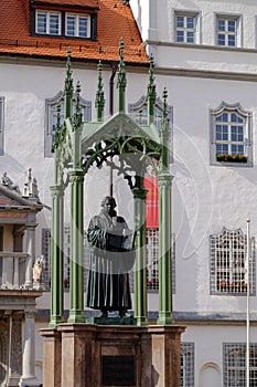 Statue of Martin Luther the reformator in Wittenberg, Germany