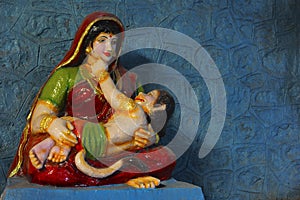 Statue of Maruti Hanuman and his mother Anjani, Nilkantheshwar Temple
