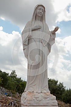 Statue of Mary on Apparition Hill in Medjugorje, Bosnia-Herzegovina