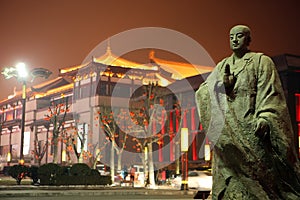 Statue of Master Xuan Zang in metropolis
