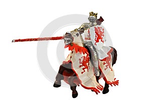 Statue of medieval knight on horse