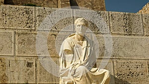 Statue of menander at the acropolis in athens