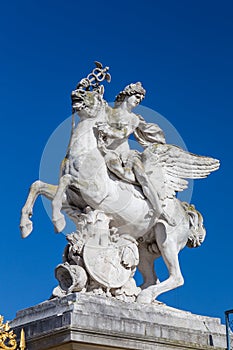 The statue of Mercury riding Pegasus in Paris photo