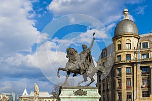 Statue of Michael the Brave near Univeristy square in Bucharest