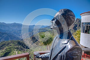 Statue of Miguel de Unamuno at artnera, Gran Canaria, Canary islands, Spain