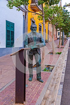 Statue of Miguel de Unamuno at Puerto de Rosario at Fuerteventura, Canary islands, Spain photo