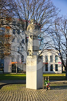 The statue of Milan Rastislav Stefanik in Malacky town