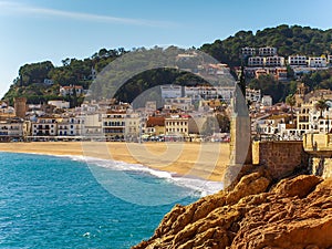 Statue of Minerva on the promenade of Tossa de Mar, Costa Brava, Catalonia