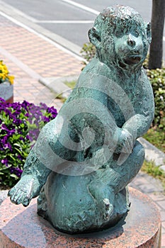 statue of a monkey in okayama (japan)