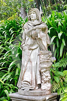 Statue in Monte Palace Tropican Garden in Funchal, Madeira island.