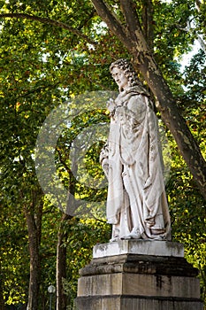 Statue of Montesquieu in the garden of the Place des Quinconces in Bordeaux photo