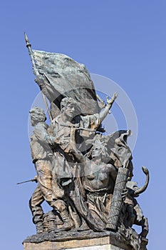 Statue on Monumento a Vittorio Emanuele II in Piazza Venizia, Rome, Italy