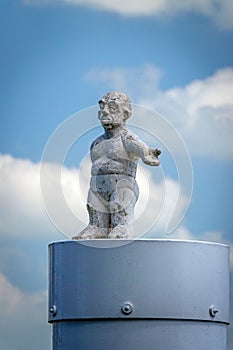 A statue on a mooring post near the ferry port of Gorinchem, South Holland, Netherlands