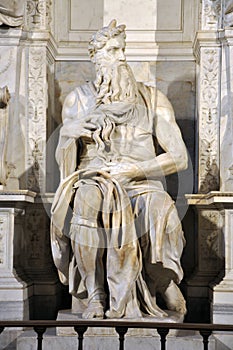 Statue of Moses by Michelangelo in the church of San Pietro in V