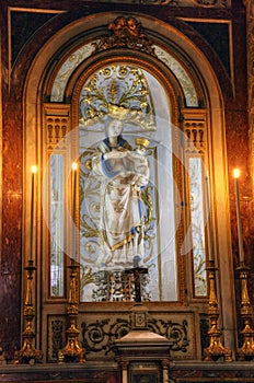 Statue of Mother of God in Cathedral of Palermo. Sicilia, Italy photo