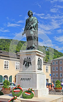 The statue of Mozart in Salzburg, Austria photo