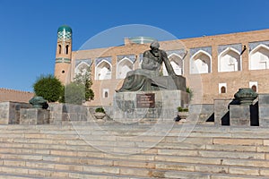Statue of Muhammad ibn Muso al-Khorazmiy, in Khiva, Uzbekistan photo