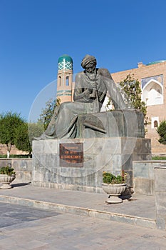Statue of Muhammad ibn Muso al-Khorazmiy, in Khiva, Uzbekistan photo