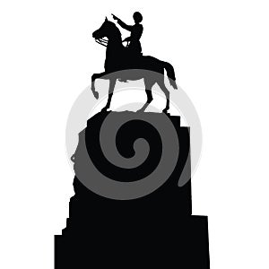 Statue of mustafa kemal atatÃ¼rk, silhouette vector stock illustration