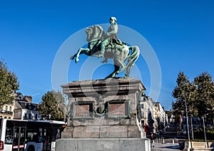 Statue of Napoleon at the place de General de Gaulle at Rouen in northern France