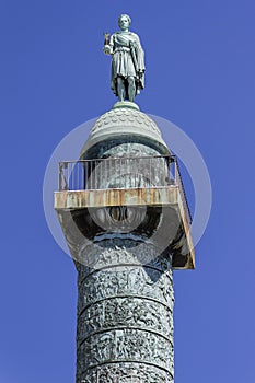 Statue of Napoleon at top of Vendome column, Paris photo