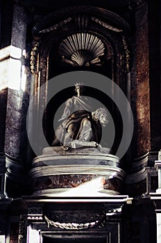 Statue of Karl Bourbon, work of Tommaso Solari in the royal palace of Caserta, Italy photo