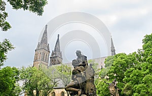 Statue near the Cathedral of St. Paul, Prague