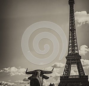 Statue near Tour Eiffel, Paris - France