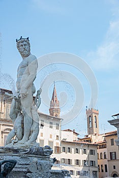 Statue of Neptune in Piazza della Signoria in Florence,