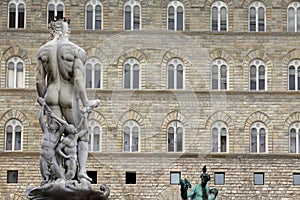 Statue Neptune on Piazza della Signoria in Florence, Italy