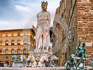 Statue of Neptune. Piazza della Signoria. Florence, Italy. photo