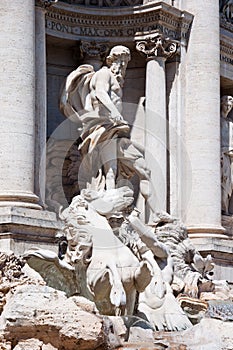 The Statue of Neptune. Trevi Fountain in Rome, Italy.