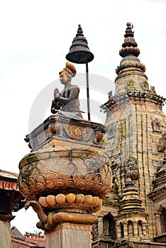 Statue of the Newari King Ranjit Malla. Bhaktapur, Nepal photo