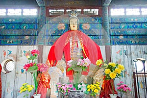 Statue at Niangzi Pass (Niangziguan). was famed as the Ninth Pass on the Great wall in Pingding, Yangquan, Shanxi,