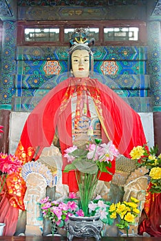 Statue at Niangzi Pass (Niangziguan). was famed as the Ninth Pass on the Great wall in Pingding, Yangquan, Shanxi,