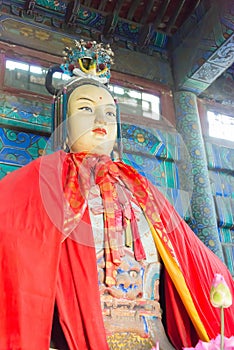 Statue at Niangzi Pass (Niangziguan). was famed as the Ninth Pass on the Great wall in Pingding, Yangquan, Shanxi,