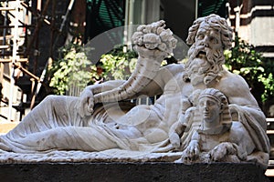 Statue of the Nile God in Naples, Italy photo