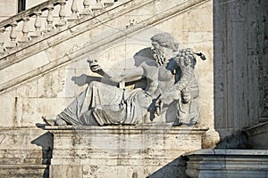 Statue of Nile God, Piazza del Campidoglio, Rome, Italy