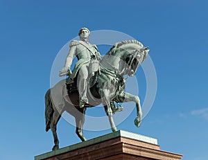 Statue of Norwegian King Carl Johan XIV - OSLO, Norway photo