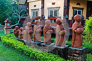 Statue novices of thailand.
