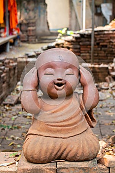 Statue of novices in Wat Lokmolee Lokmolee Temple Chiang Mai Thailand