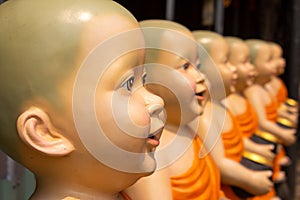 Statue of novices in Wat Lokmolee Lokmolee Temple Chiang Mai Thailand