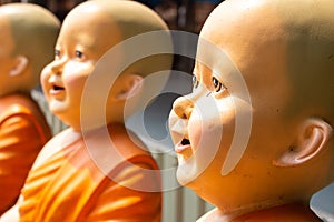 Statue of novices in Wat Lokmolee Lokmolee Temple Chiang Mai Thailand