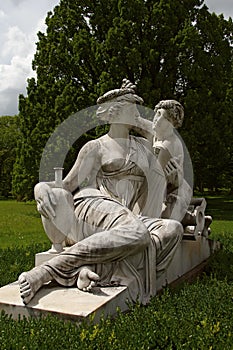 Statue of Nymphs at Rosenstein castle in Stuttgart