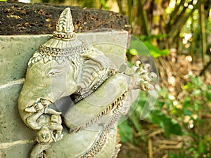 The Statue of Old Ganesha Carving in The Museum